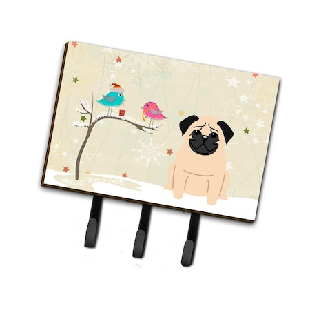 Carolines Treasures Christmas Presents Between Friends Pug Fawn Leash or Key Holder BB2480TH68